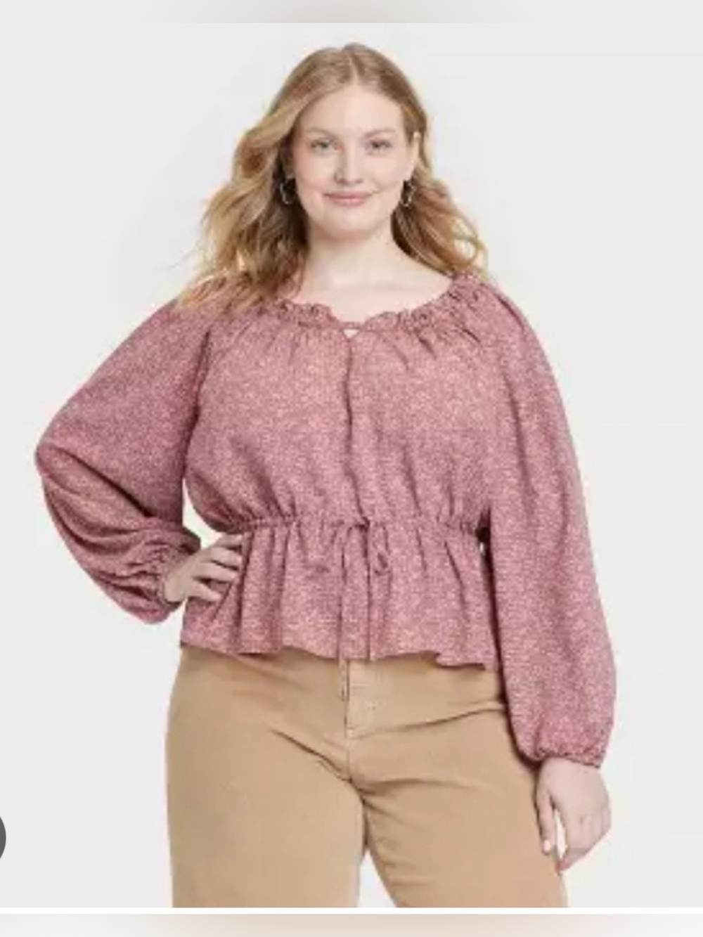 Target Mauve Floral Peasant Blouse on or off shoulder long sleeve boho